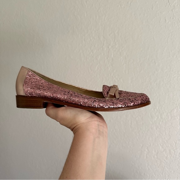 Kate Spade Pink Glitter Cora Slip On Loafers - Picture 10 of 11
